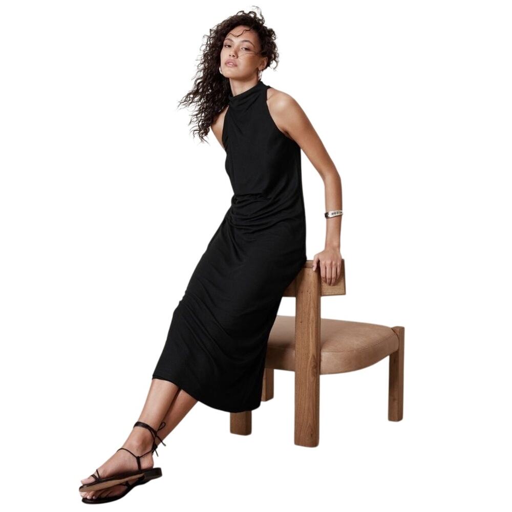 Banana Republic Drape Neck Jersey Maxi Dress, L